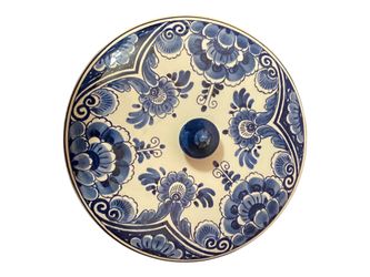 Vintage delft blauw handpainted made in holland Trinket Powder Dish Sugar Bowl