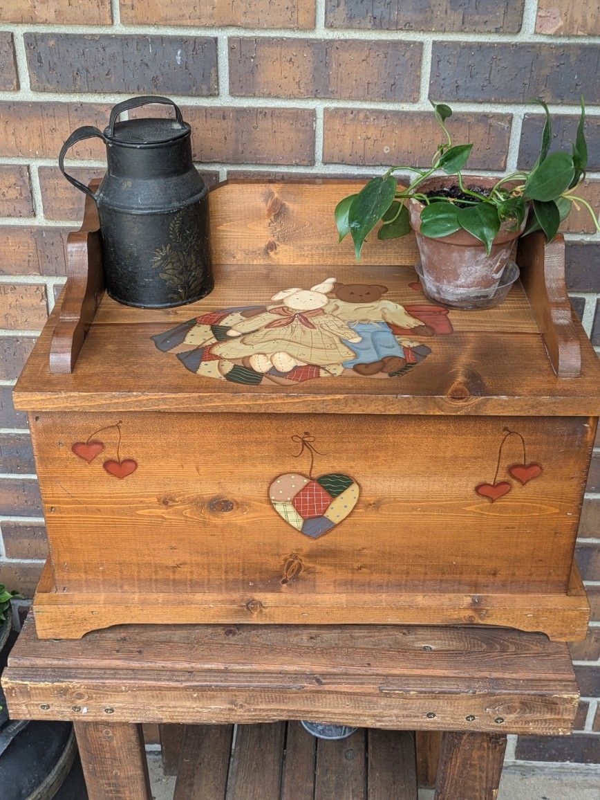 Vintage Primitive Country Cottage Hand Crafted Chest