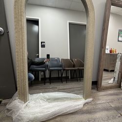 Beige marble frame with flat mirror 43*71 INCH