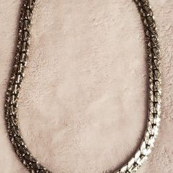 Vintage stainless 14 inch embossed  necklace 