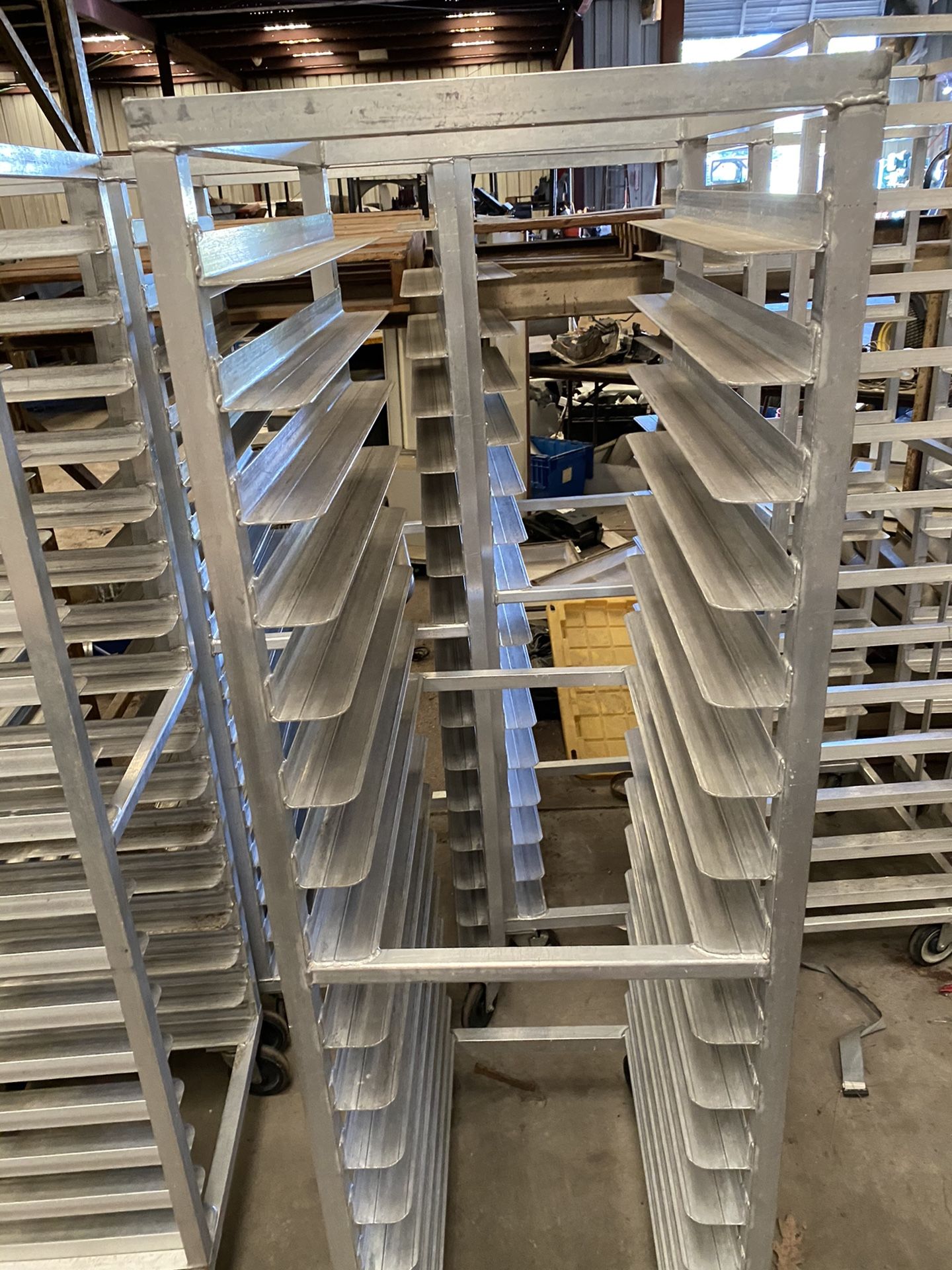 Aluminum sheet pan racks