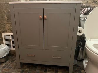 30 inch gray shaker vanity with sink ( brand new in box)