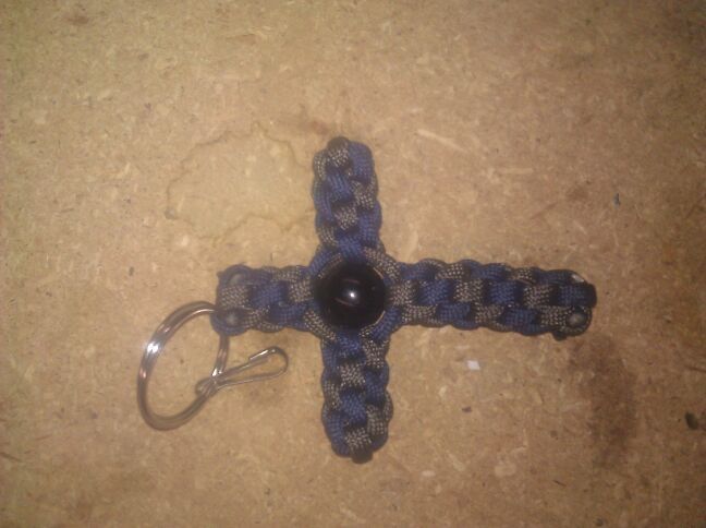 Paracord cross keychain