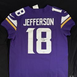 Minnesota Vikings Justin Jefferson Signed Football Jersey Nike Elite 