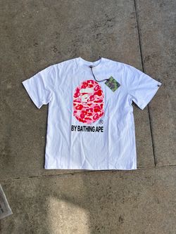 Pink/red/white bape shirt