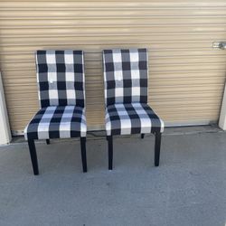 Checkered Parson Chairs
