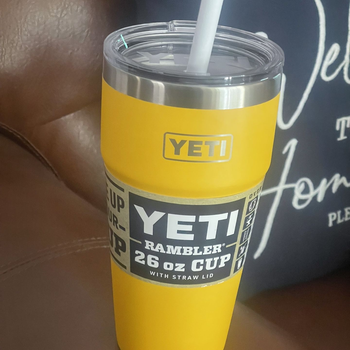 YETI Rambler 26 oz cup with straw & lid alpine Yellow