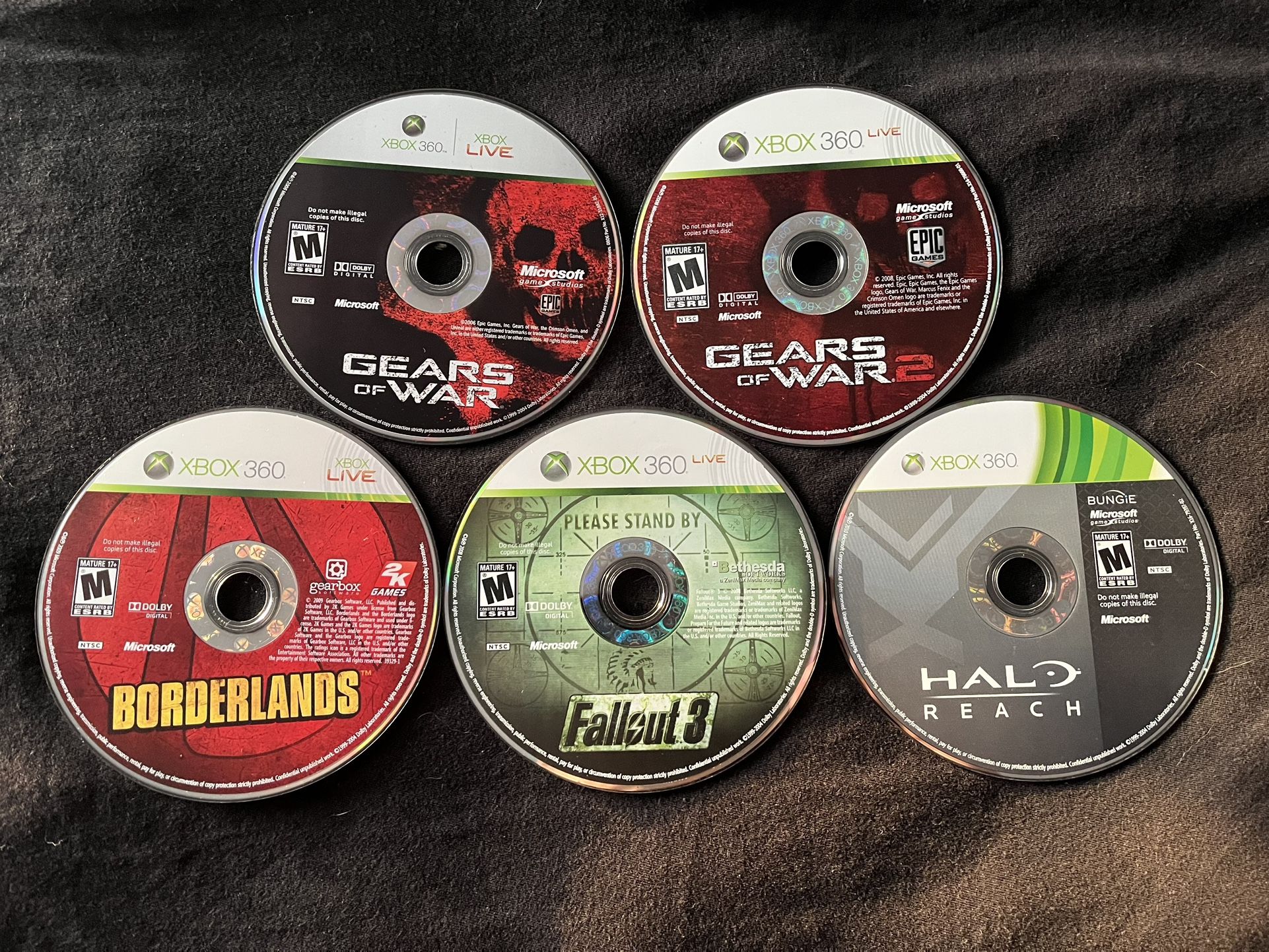 $20 Gears of War, Borderlands, Fallout, Halo On Xbox 360