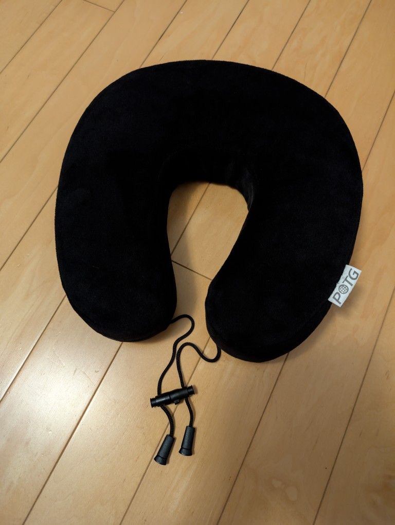 POTG Memory Foam Neck Pillow (Black)