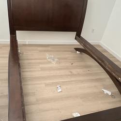 Bed Queen Size Solid Wood 🪵 headboard footboard sides with rails wood