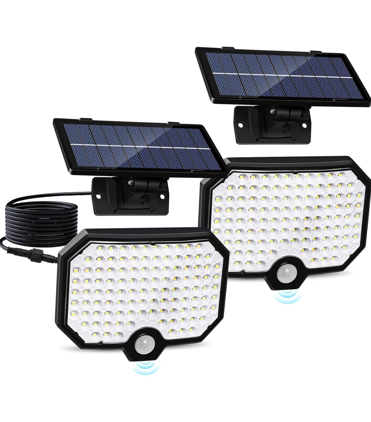 Brandnew Solar Lights Outdoor Waterproof Motion Sensor Outdoor Flood Lights with 16.5ft Cable,120°Wide Angle Dusk to Dawn Solar Security Split Lights