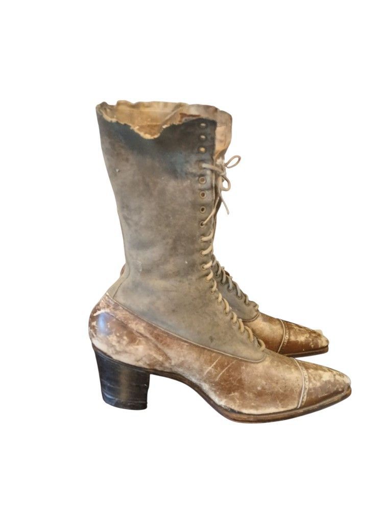 Vintage Leather Victorian Shoes