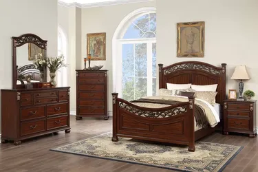 Brand New Cherry 4pc Queen Bedroom Set (Available in Eastern King)