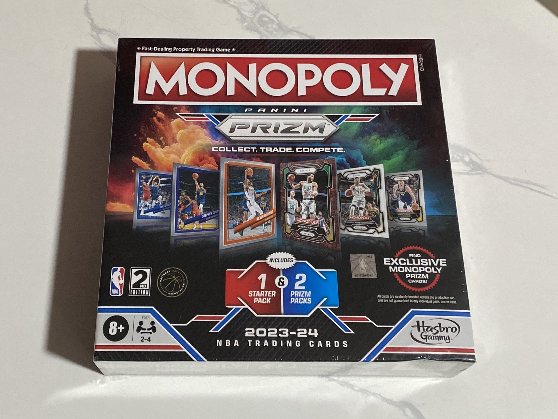 New Monopoly Prizm: NBA 2nd Edition Board Game with 2023-24 Panini NBA Trading Cards (Never Opened)