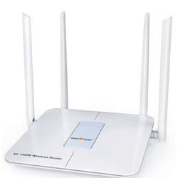 Wireless Router 1200Mbps Long Range Wifi Router AC High Speed Dual Band Router with 4 LAN Ports for Home Office Internet Router with Wifi Extender for