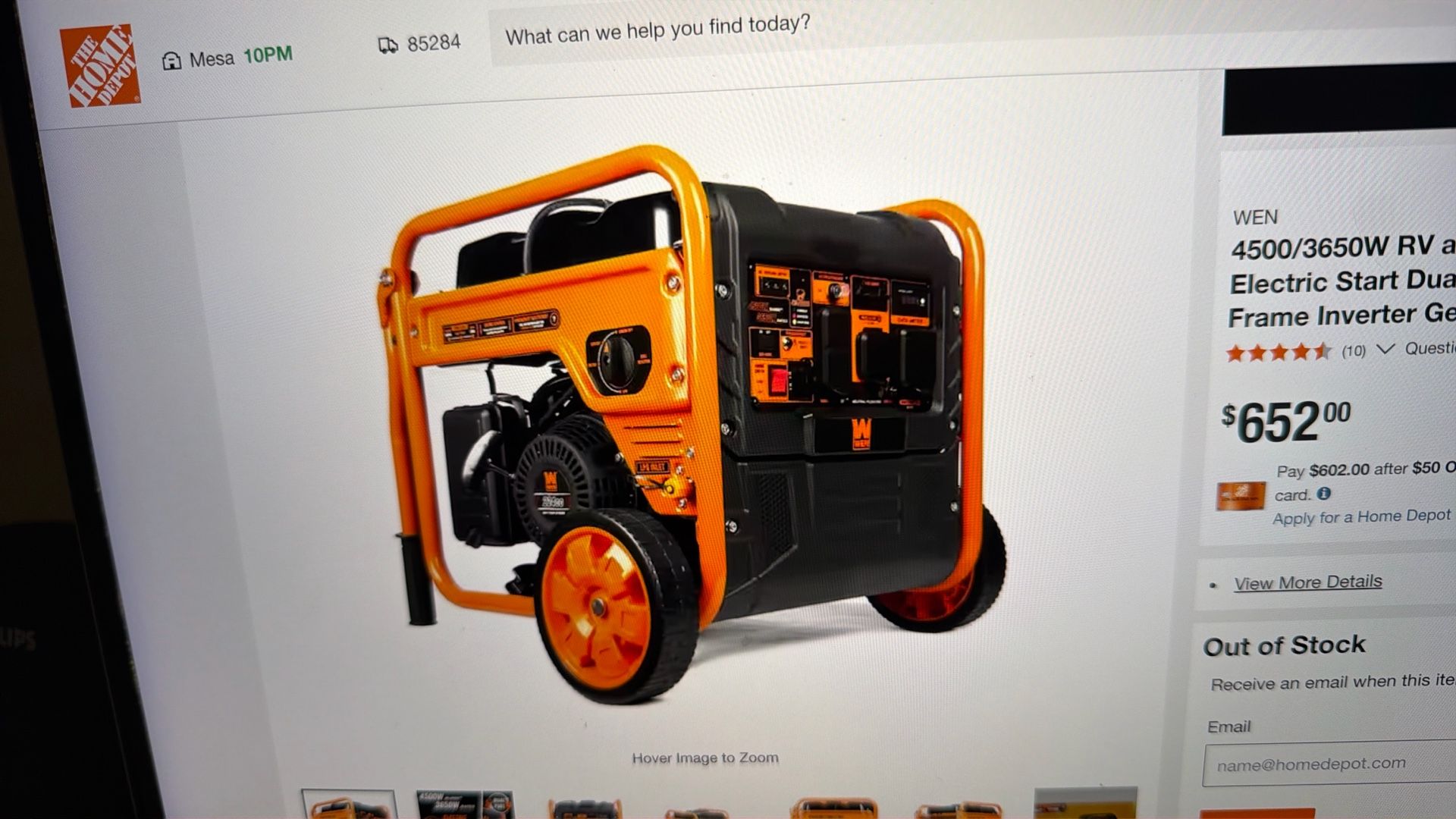 4500/3650 RV  Electric Start Dual Fuel Inverter Generator