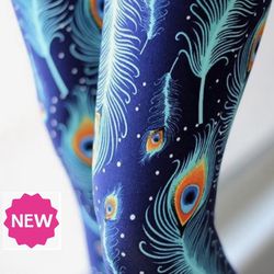 NEW Womens Peacock Leggings Soft As Lularoe OS/TC