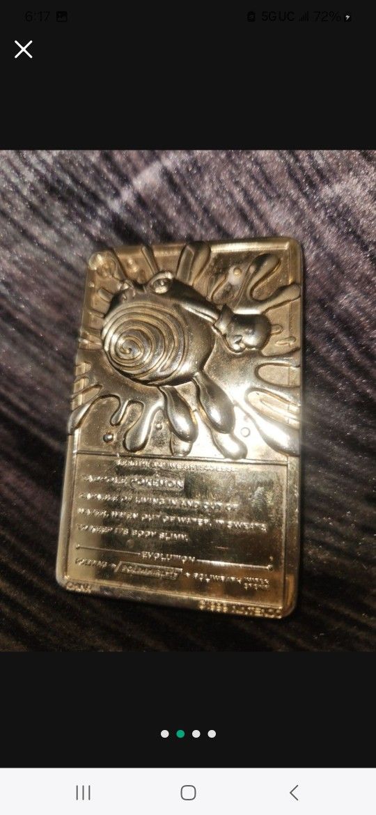 Pokemon Polliwhirl Collectible Gold Card 90's