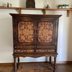 Beautiful rustic hand painted wine cabinet