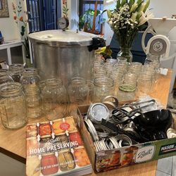 Pressure Canner, Jars, lids & tools
