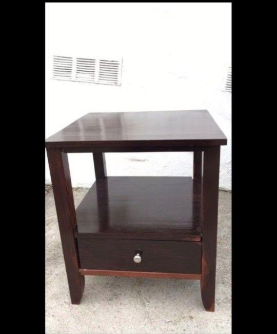 Redwood Solid Wood Night Stand End Table