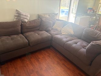 Gray Microfiber Sectional Sofa