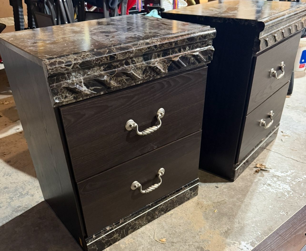 Queen Bed Frame & Matching Nightstands