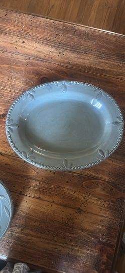 Stoneware Platter & Plate Set