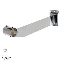 Chrome Round Hangrail Bracket For Slat Wall (24 Available)