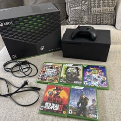 Series x Console Bundle With Five Games One Controller And More Accessories