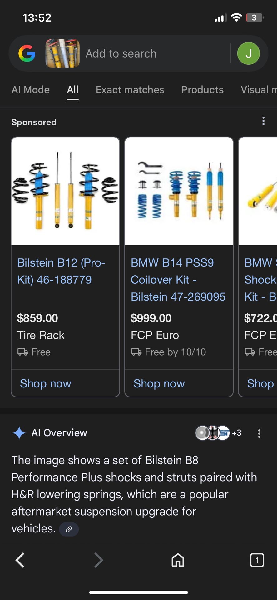 Bilstien Shocks/struts Bmw M3