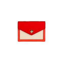 MCM Red Wallet Leather Logo Card Case
