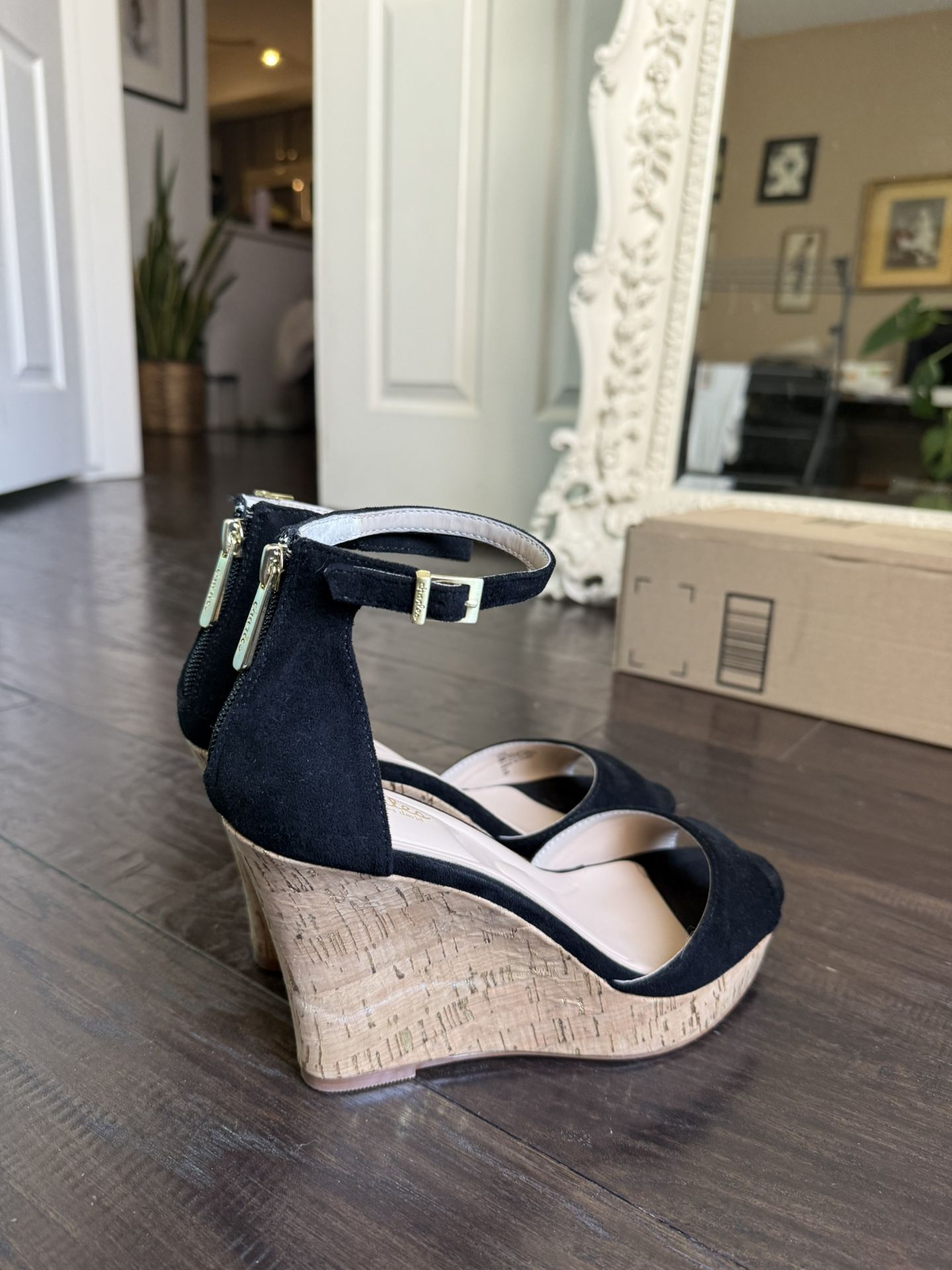 Black Suede Wedges