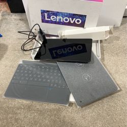 Lenovo Chromebook Tablet, keyboard, and accessories