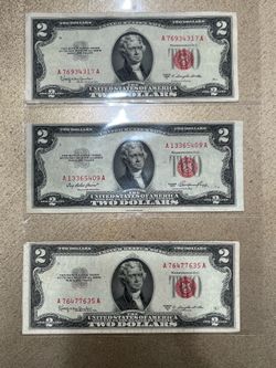 $2 old bill Red Seal Series 1953 3x