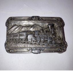 Vintage 1984 RR Locomotive Train Belt Buckle Award Design Medals ADM USA Oregon