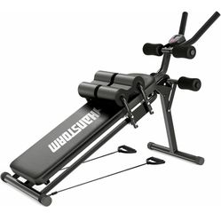 HANSTORM Adjustable Folding Sit Up Bench Workout, Abdominal Exercise Equipment Bench for Men and Women, Slant Bench for Strength Training Fitness, Bla
