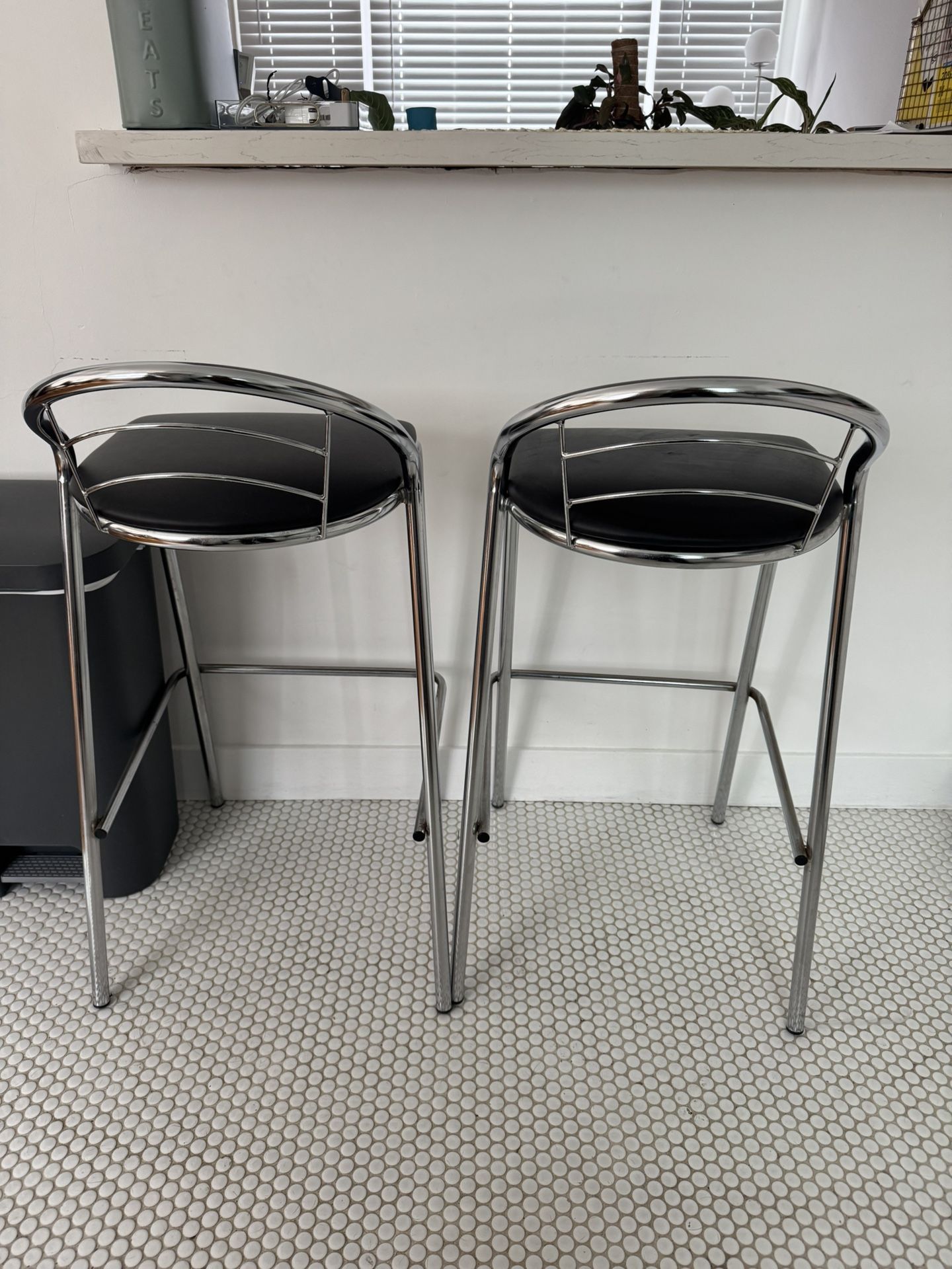 (2) Bau Haus Style Stools