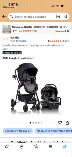 Evenflo Pivot Modular Travel System with SafeMax Car Seat