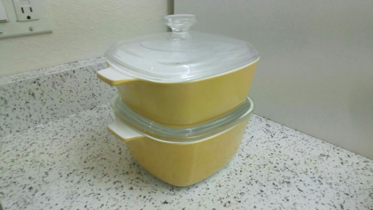 Vintage Corning Ware Yellow casseroles