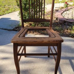 Vintage Wooden Chair With Cane Seat