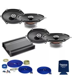 Focal Bundle Rcx-570 Series 5x7 6x8" Speakers with 4ch Amplifier and wiring Kit