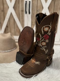 Beautiful Embroidered Leather Boots