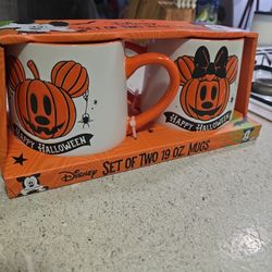 Disney Halloween Mickey And Minnie Mouse Set Of Mugs