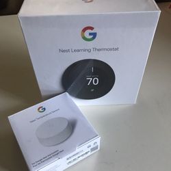 New Google Nest Learning Thermostat 3rd Generation  And New Nest Temperature Sensor