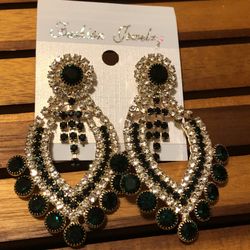 Dark green earrings