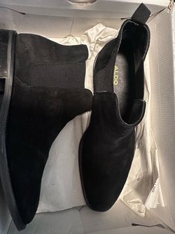 Aldo Black Suede Chelsea Boots