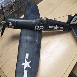 Vintage 1:18 scale BBI Elite Force F4U-1A Corsair model aircraft.