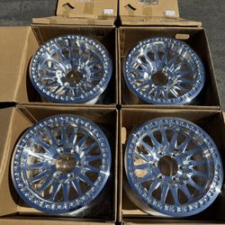 KMC Forged Impact Beadlock 17" Wheels Raw 17x9 ET 0 6x139.7 Off-road Rims Rines