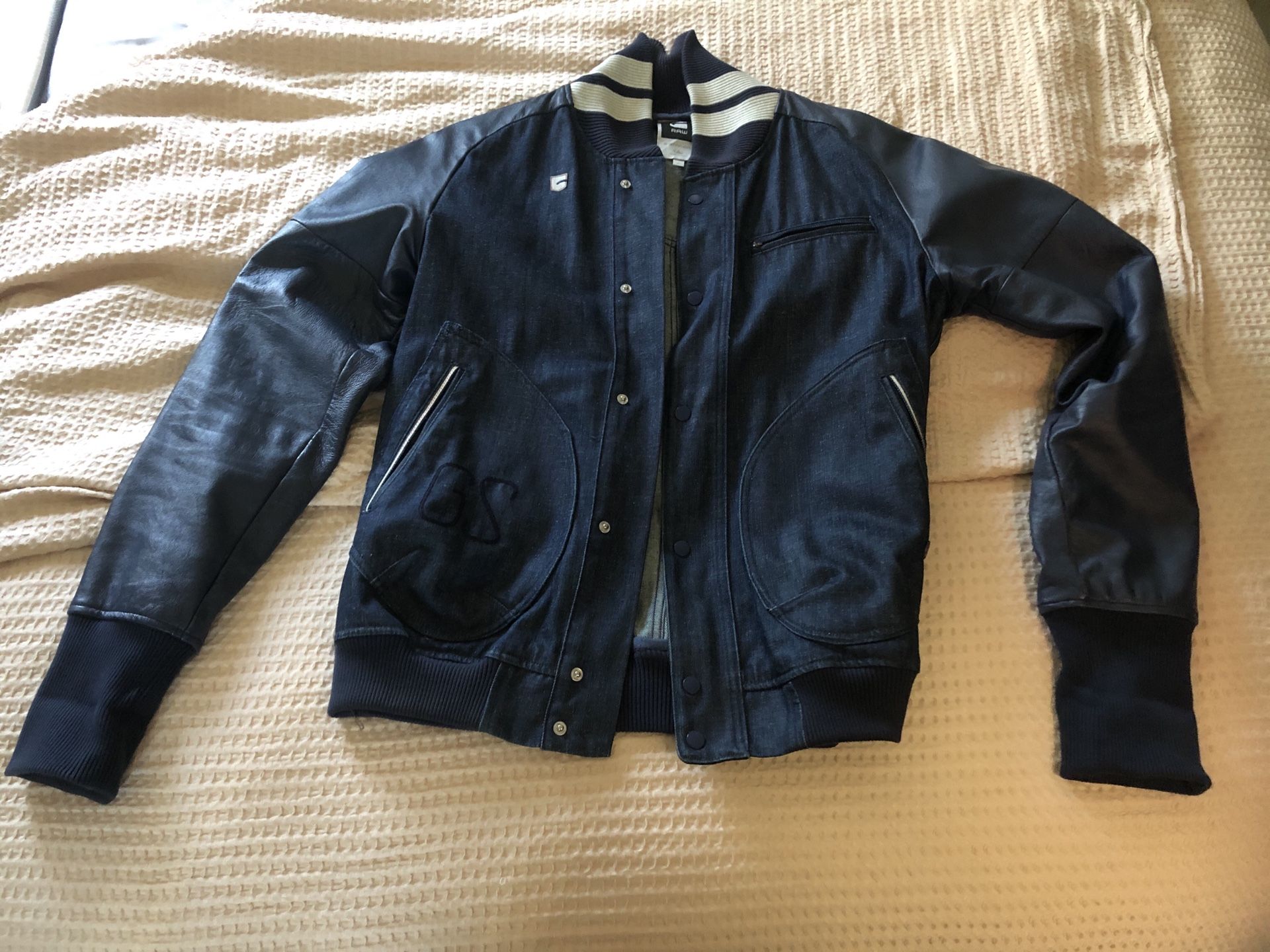 G-Star RAW Men Leather Bomber Jacket XL